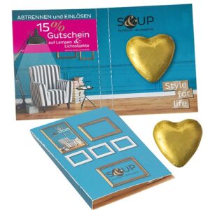 Carte à croquer cœur en chocolat