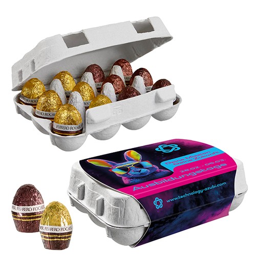 Boîte de 12 œufs de Pâques - Rocher