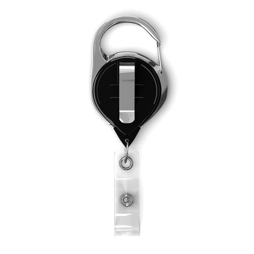 Enrouleur de badge rétractable avec mousqueton et logo – Image 2