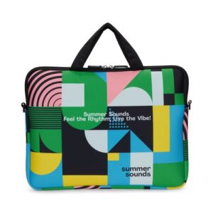 Pochette pour ordinateur portable en néoprène sublimé avec fermeture à glissière et poche frontale