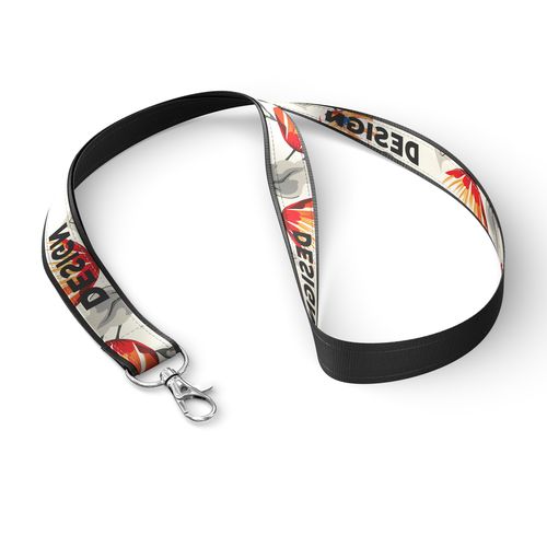 lanyard en polyester avec superposition de satin sublimé