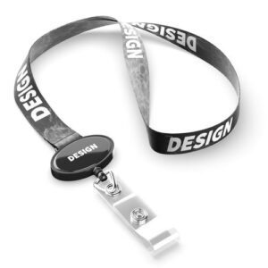 Cordon de sublimation en polyester avec enrouleur de badge ovale