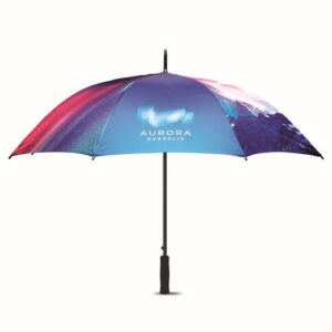 Imprimé sur toute la surface, parapluie ouverture auto avec poignée en EVA. ⌀122cm/27″