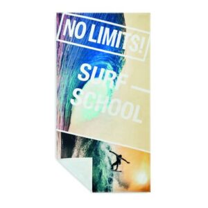 Serviette de plage quadri en coton 350 g/m² et Polyester recyclé (rPET)