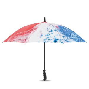 Imprimé sur toute la surface, parapluie coupe-vent à ouverture automatique avec poignée en plastique dur ⌀102cm/23″