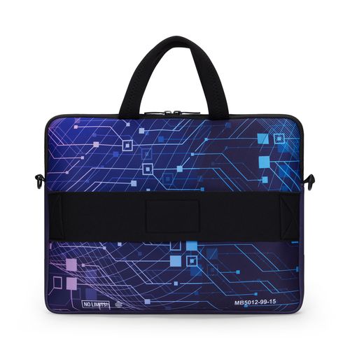 Pochette pour ordinateur portable en néoprène sublimé avec fermeture éclair et pochette pour trolley – Image 2