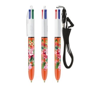 BIC® 4 Couleurs Fine bille + Lanyard