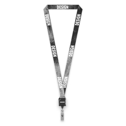 Cordon en polyester sublimé avec enrouleur de badge de forme carrée – Image 2