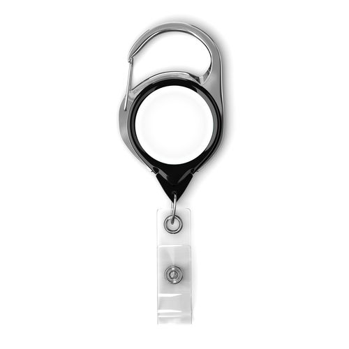 Enrouleur de badge rétractable avec mousqueton et logo – Image 3