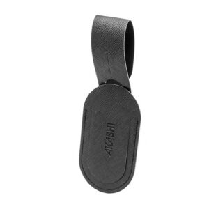 ETIQUETTE BAGAGE EN SIMILI-CUIR NOIR GRAINE