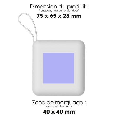 HEIHO - Batterie Powerbank 10,000 mAh avec câbles intégrés à charge rapide 22,5W – Image 2