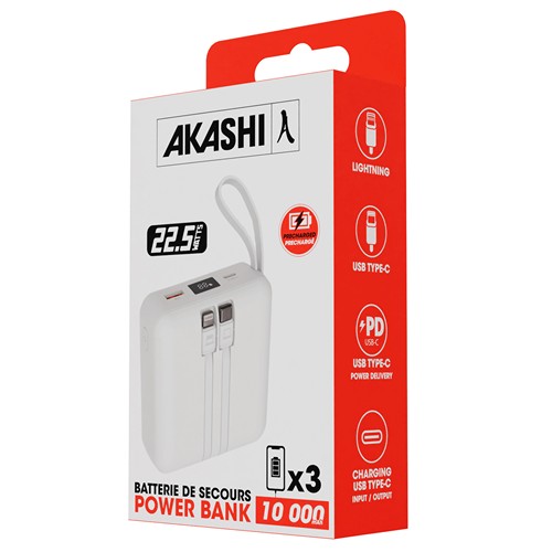 HEIHO - Batterie Powerbank 10,000 mAh avec câbles intégrés à charge rapide 22,5W – Image 3
