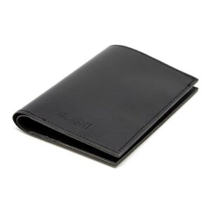 PORTEFEUILLE VERTICAL EN SIMILI-CUIR NOIR GRAINE