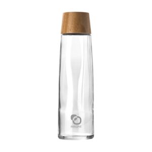 CALYPSO 882 - Carafe en verre recyclable de 750 ml / 25 oz avec couvercle en bambou FSC®