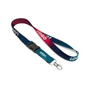 Cordon de sublimation détachable en polyester avec mousqueton en métal