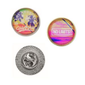 Pins rond en métal avec doming