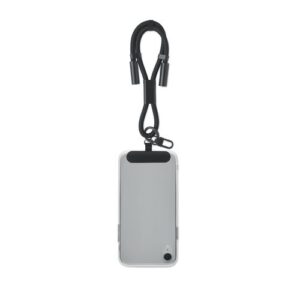 Câble de charge et de transfert de données Type C vers Type C ajustable, 60W, avec support de téléphone à sangle courte