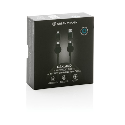 Câble Oakland 6-in-1 à charge 45W en plastique recyclé RCS – Image 10
