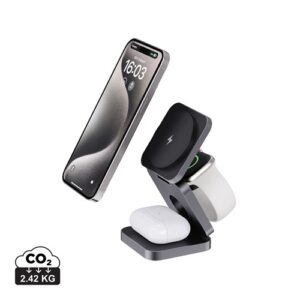 Chargeur 15W pliable 3 en 1 en aluminium recyclé RCS Terra