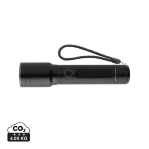 Torche robuste rechargeable par USB en aluminium recyclé RCS