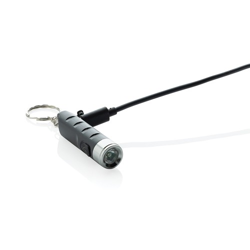 Porte-clés lampe torche charge USB en plastique RCS Globix – Image 4