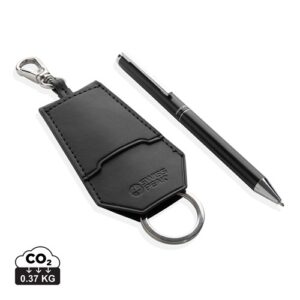 Set porte-clés et stylo en rPET PU RCS Swiss Peak Tula