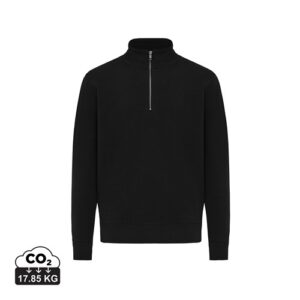 Sweater IQONIQ à col montant zippé en coton recyclé Elgon