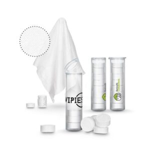 LINGETTES COMPRESSÉES REUTILISABLES EN TUBE DE 8 PASTILLES