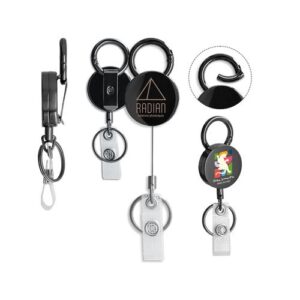 BADGE: PORTE-BADGES RETRACTABLE COQUE EN METAL