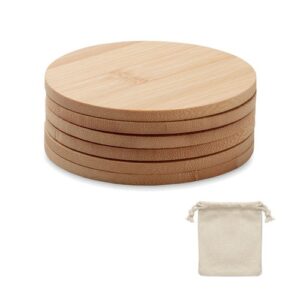 BAYIN SET Lot de 6 sous-verres en bambou