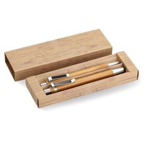 BAMBOOSET Coffret stylo et crayon en bam